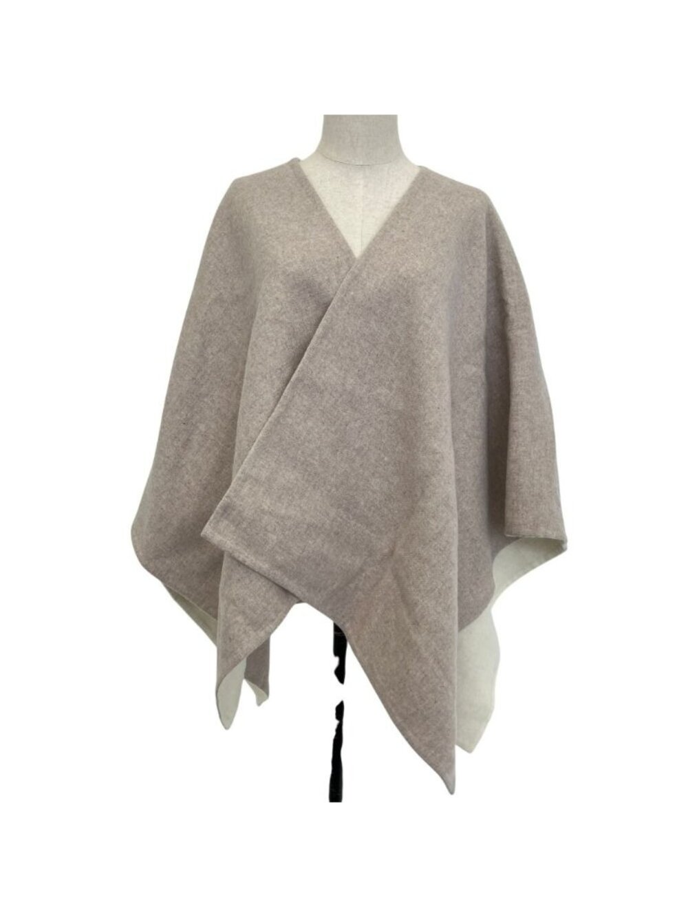 Max Mara Serra Alpaca Wool Blend Cape Poncho Coat Beige Ivory